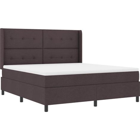 Box Spring Bed with Cushion Dark Brown 200 x 180 cm Fabric vidaXL (1/5)