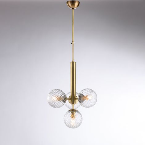 Lampadario Contemporaneo Armonia Metallo Bronzo 4 Luci E14 (1/2)