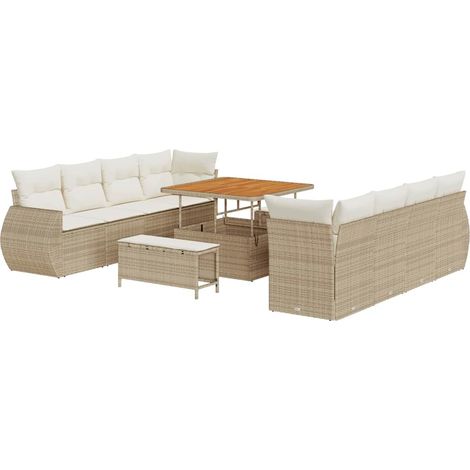 Maison Exclusive - Gartensofa-set mit Kissen mit Speicher 11 pcs
