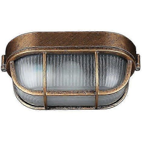 Applique murale d'extérieur ovale en aluminium moulé sous pression, style marin, industriel vintage, lampe de bateau, décoration murale pour patio ou couloir (1/5)