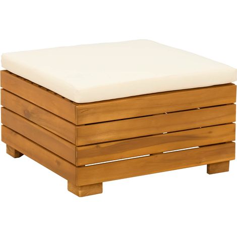 Garten-Fußhocker Massivholz Akazie Braun vidaXL