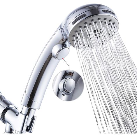 Hochdruckdusche mit 6 Strahlarten, Ein-/Ausschalter für Handbrause und Spa-Modus (manuelle Massagedüsen). Chrom-Finish – AquaForge (1/5)