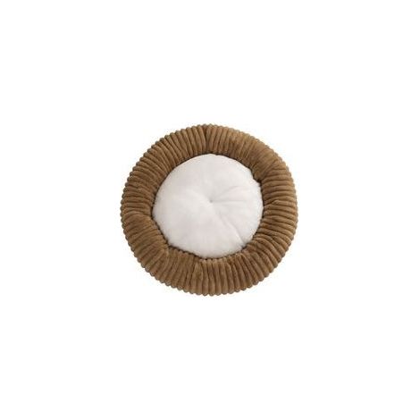 Panier pour chien en forme de donut – confortable et doux – panier pour animaux – tissu – Khaki (1/5)