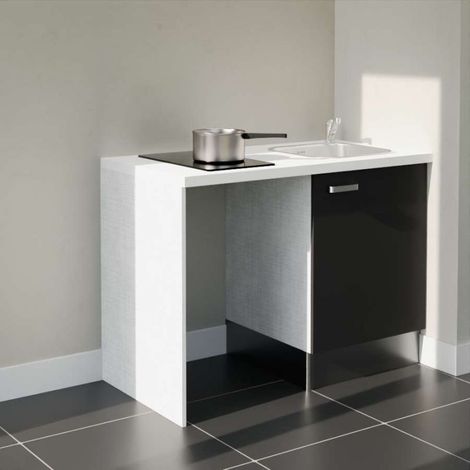 Kitchenette K08L-PT - 120 cm avec plan de travail et évier - emplacement frigo