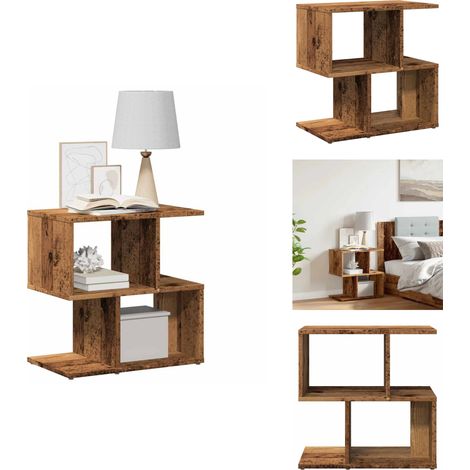 Nachttisch Altholz-Optik 50x30x51,5 cm Holzwerkstoff - Nachttisch - Nachttischschränke - Nachtschrank - Bettschrank (1/5)