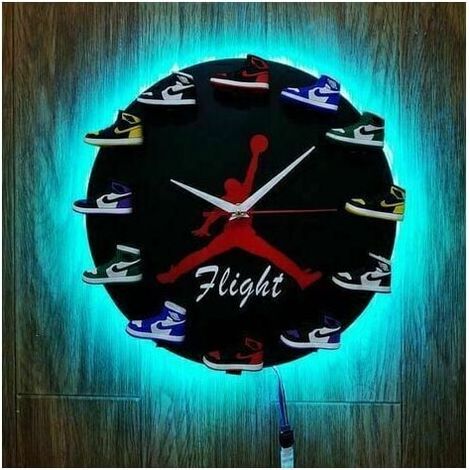 Inicio Reloj de pared AJ1-12 de 30 cm, reloj con esfera para decoración de hogar, sala de estar, dormitorio, oficina, cafetería, Bar, fondo negro con luz (1/3)