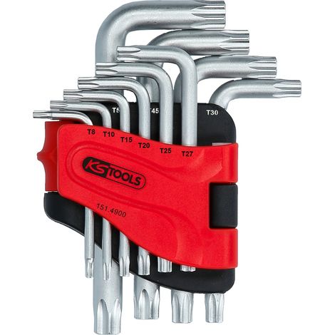 KS Tools TX-Winkelstiftschlüssel-Satz, kurz, 10-tlg (1/4)