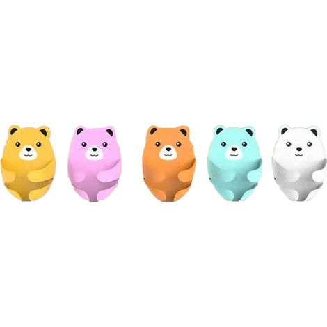 Lot de 5 crochets de suspension mignons, robustes, sans perçage, fiables et polyvalents, en forme d'ours de dessin animé, pour la cuisine, la salle de bain et la chambre. (1/4)