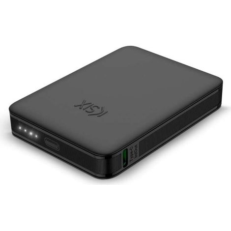 Ksix nano powerbank 5.000 mah - Größe de pocket - Stromversorgung - 20 w - usb-c Kabel a usb-c - Anzeigen led - Farbe schwarz