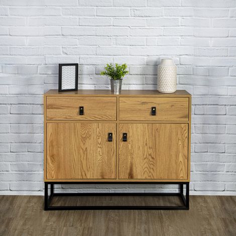 Buffet - HOME DECO FACTORY - Abbott - Bois et Métal - Marron et Noir