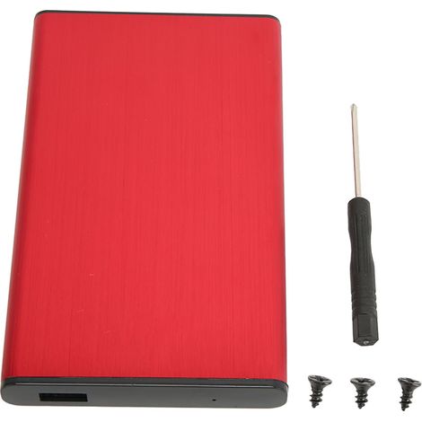 Boîtier externe pour disque dur 2,5 pouces SATA USB 3.0, en alliage d'aluminium rouge, étui portable pour ordinateur (1/5)
