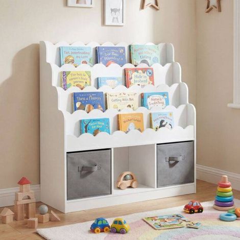 Lignes Arrondies Bibliothèque Enfant Rangement Livres et Jouets pour Chambre d'Enfant et Salle de Jeux (1/5)
