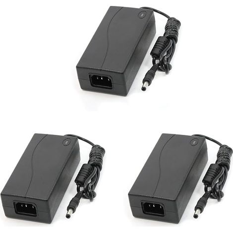 3x Wechselstromeingang 100–240 V, 50/60 Hz, Gleichstromausgang 12 V, 4 A, schwarzes Netzteil (1/5)