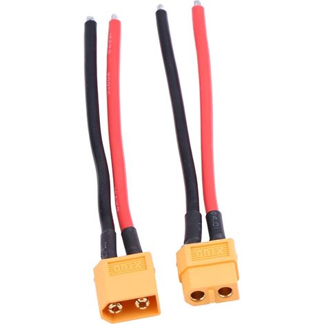 Ensemble de câbles connecteurs XT60 mâle/femelle 14 AWG haute résistance (1/5)