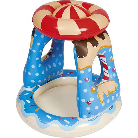 Bestway Candyville Toddler Inflatable Paddling Pool with Sunshade, 91 x 91 x 89cm