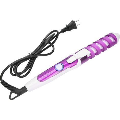 Mini Bigoudi Spirale Anti-Brûlure Ondulation Cheveux Portatif Fer à Boucler 110V-240V Violet (Fiche US) (1/5)
