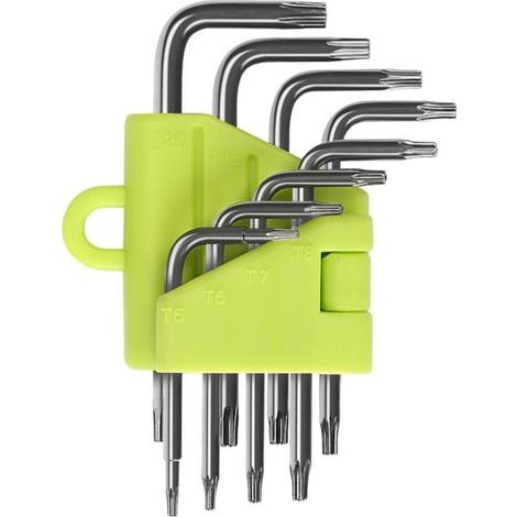 Clés Torx coudées. Jeu de 8 clés Torx Allen. Tournevis Torx T5, T6, T7, T8, T9, T10, T15 et T20. Coffrets de clés, outils à main, clés Torx Allen. (1/5)