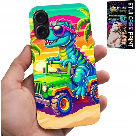 Custodia per iPhone 16 - disegni di dinosauri su un camion per bambini (1/5)