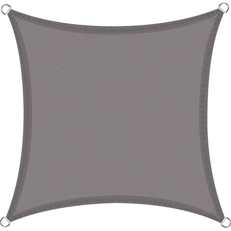 Voile d'ombrage imperméable anti-UV 98% pare-soleil terrasse jardin plage auvent carré gris (1/5)