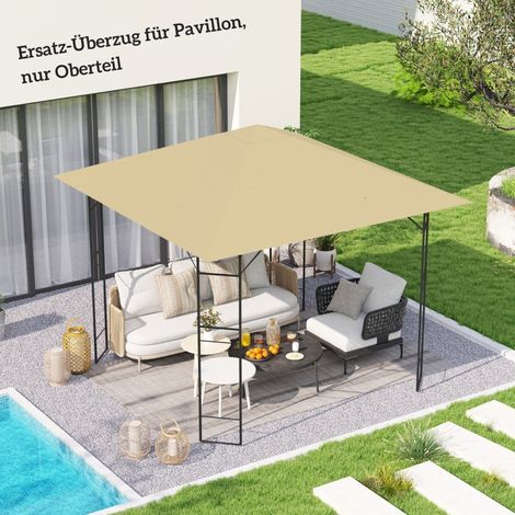 Toit de Rechange pour Pavillon 3 x 3 m, Imperméable, Protection UV UPF30+, Beige