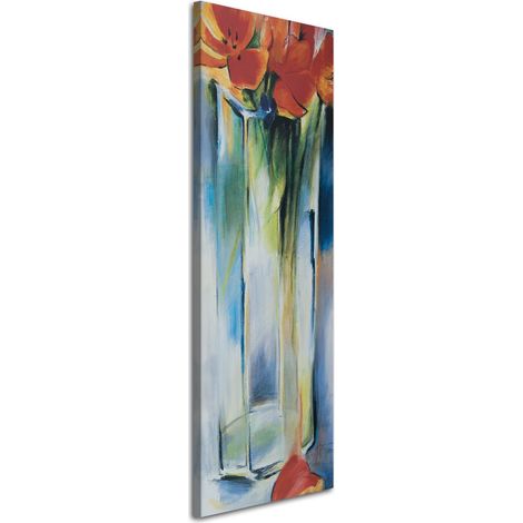 Tableau déco Vase de fleurs rouges 30x90 (1/5)
