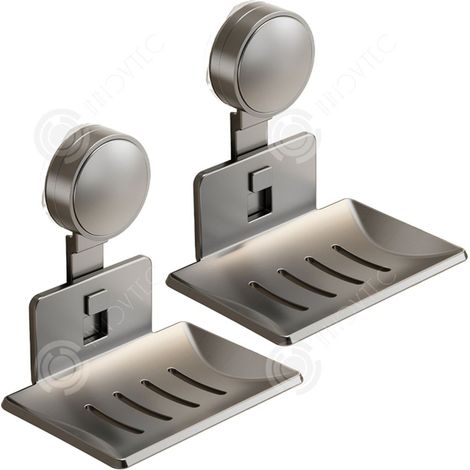 Porte savon 1 lot de 2 pièces porte-savon en métal multifonctionnel avec ventouse super puissante support de rangement mural (1/4)