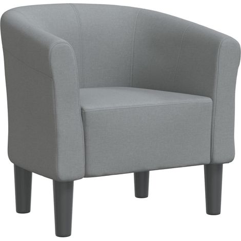 Comoda poltrona lounge dal design moderno in tessuto grigio chiaro DEC026443