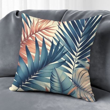 Housse de coussin fleurs extérieur, décoration patio jardin,50×50cm (1/5)