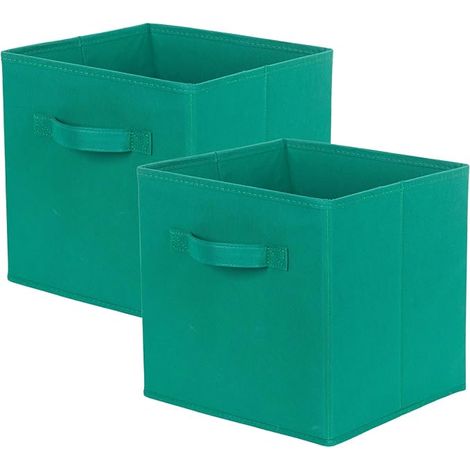 Boîtes de rangement pour placards et jouets, en tissu pliables tiroirs, (Forêt Vert) (1/5)
