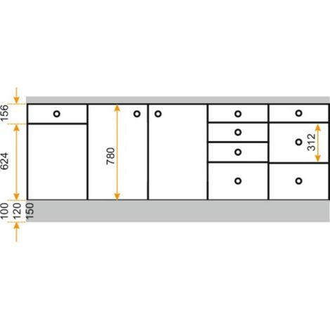 Caisson bas hauteur 780 mm profondeur 580 mm largeur 400 mm coloris blanc