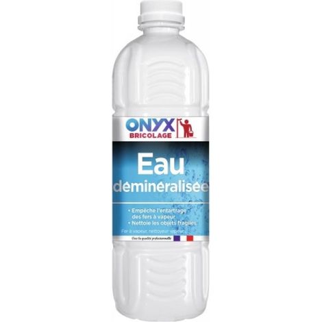Eau déminéralisée 5L – Sans calcaire ni minéraux – Pour batteries, fer à vapeur, décolleuse – Usage technique et ménager – Onyx