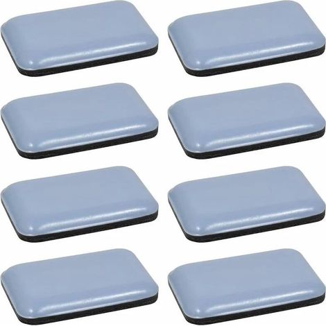 Ecleanfy - 35 x 25 mm, 8x Patin glisseur téflon Teflon autocollant adhésif rectangulaire Protection Sol Parquet Pied Chaise Meuble (1/4)