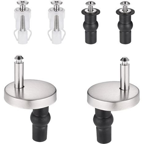 Ensemble de 6 pièces pour abattant de toilettes : charnières à fermeture douce, vis et rondelles de qualité supérieure. Accessoires durables pour abattant de toilettes. (1/5)