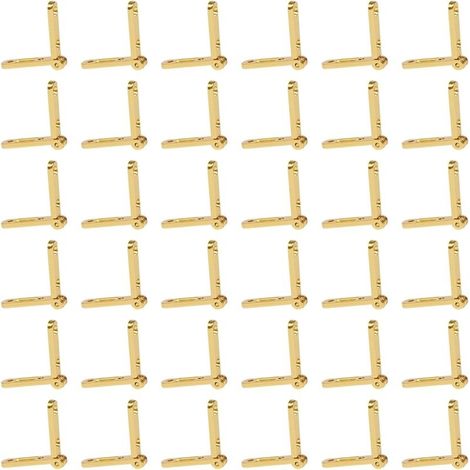 30 Pieces Mini Hinge for Wooden Box 3 x 3 cm Small Invisible Hinge Gold Hidden Furniture Hinge in Zinc Alloy with Screws for Small Furniture (1/5)