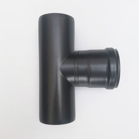 Raccordo a t 90° braga mm codino f nero pellet da 100mm (1/3)