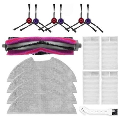 Accessoires pour aspirateur robot Eureka E10S / E20 Plus : brosse rotative de rechange, filtre, sac à poussière et brosse latérale. (1/5)