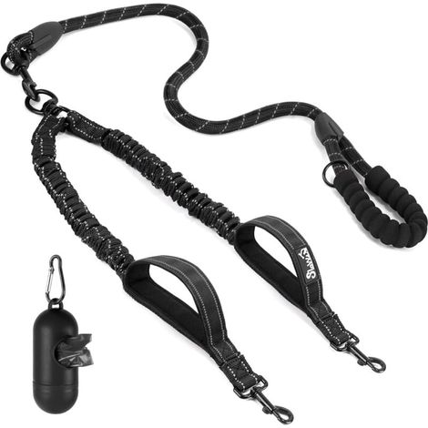Double Dog Leash - 360° Rotatable, Durable, Reflective, Double Dog Leash for Walking Two Dogs, No Tangle, Double Dog Splitter with Soft Grip, Dog Leash for the MUMU (1/4)