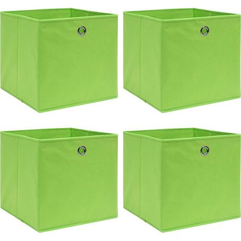 The Living Store - Boîtes de rangement 4 pcs Vert 32x32x32 cm Tissu (1/5)