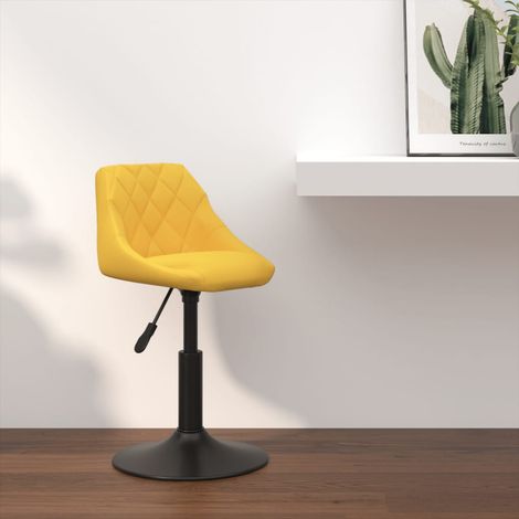 Velours - vidaXL Tabouret de bar Jaune moutarde Velours - Acier (1/5)
