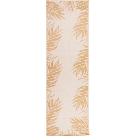 vidaXL Outdoor Flatweave Rug 80x250 cm Leaf Pattern (1/5)