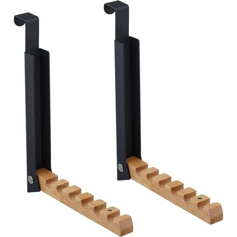 2 crochets pliables - Cintre noir - Convient pour 6 cintres - Conception compacte (1/5)