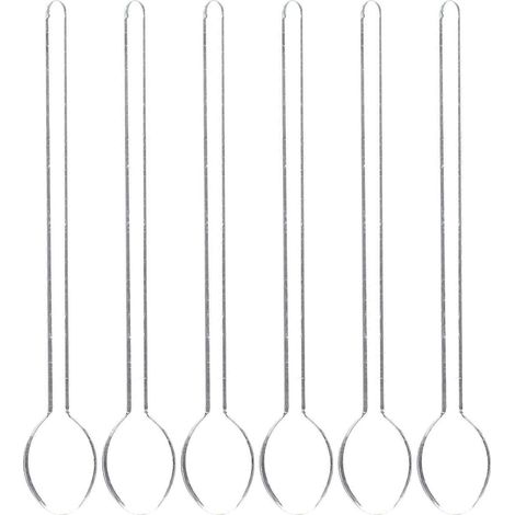 Lot de 6 cuillères à café/pelles à dessert portables et résistantes à la chaleur - Accessoires de cuisine-14.20X2.00X0.80CM-Transparent color