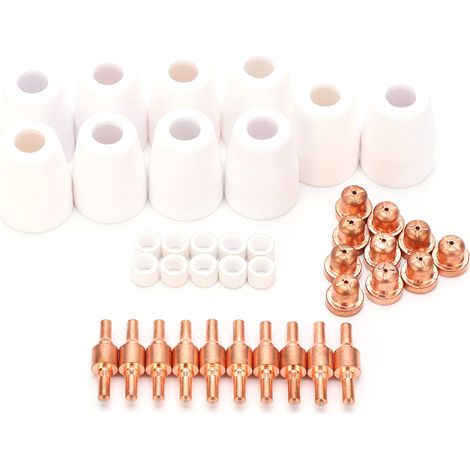 40 pièces consommables pour torche plasma électrode buse céramique rallongée PT‑31 (1/5)