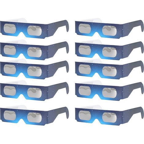 Ortviai Lunettes de protection solaire pour éclipse – 10 pièces, filtre certifié ISO 12312-2, vision orange claire