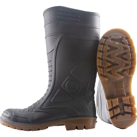 Bottes de Sécurité Hautes en PVC pour Hommes – Chaussures de Travail Industrielles Antidérapantes, Résistantes à l’Usure, Anti-Écrasement et Anti-Perforation pour Chantier et Mine (1/3)