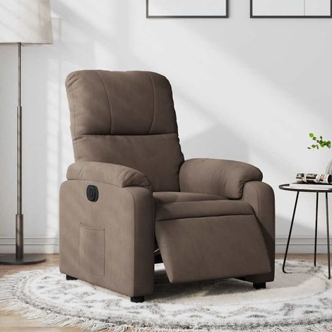 Fauteuil inclinable électrique-Chaise de relaxation-Fauteuil Relax marron tissu microfibre 855810 (1/5)