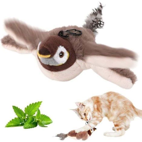 Bird for Cats, 2025 New Interactive Cat Toy, Moving Bird Cat Toy, Plush Cat Toy, Flying Bird for Cats, Singing Cat Toy (Birds) (1/4)