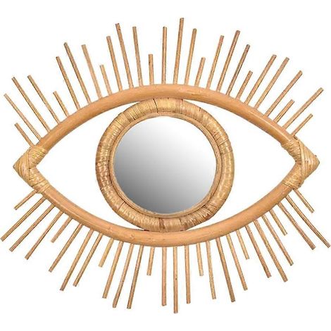 Innovativer Rattan-Schminkspiegel in Augenform zur Wandmontage – Dekoration für Ihr Zuhause