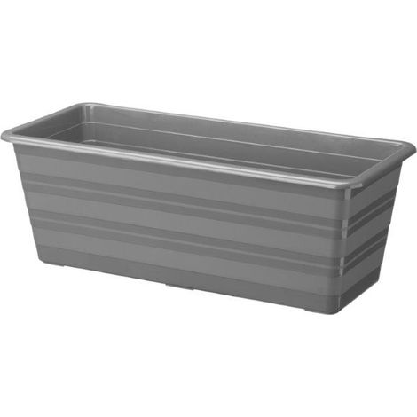 Verdenia Draco Balkontopf 40 cm grau mit Abflusslöchern