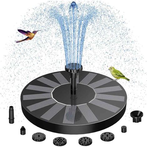 Schwimmende Solar-Gartenbrunnenpumpe mit 6 Düsen für Vogeltränke, Aquarium und Gartenbrunnen (1/5)